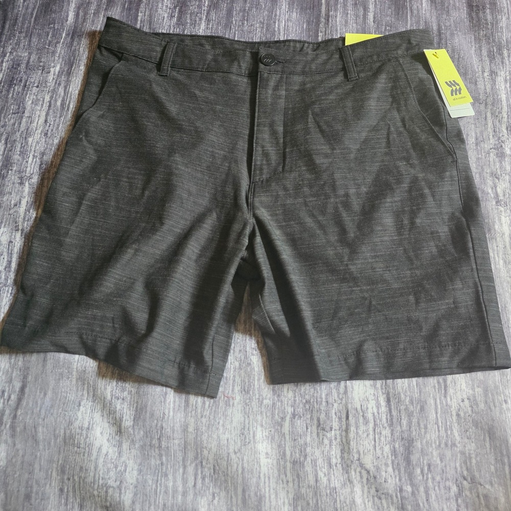 All in Motion Mens 7 Inch Golf Shorts Black Onyx Stretch Quick‎ Dry Size 34 NWT